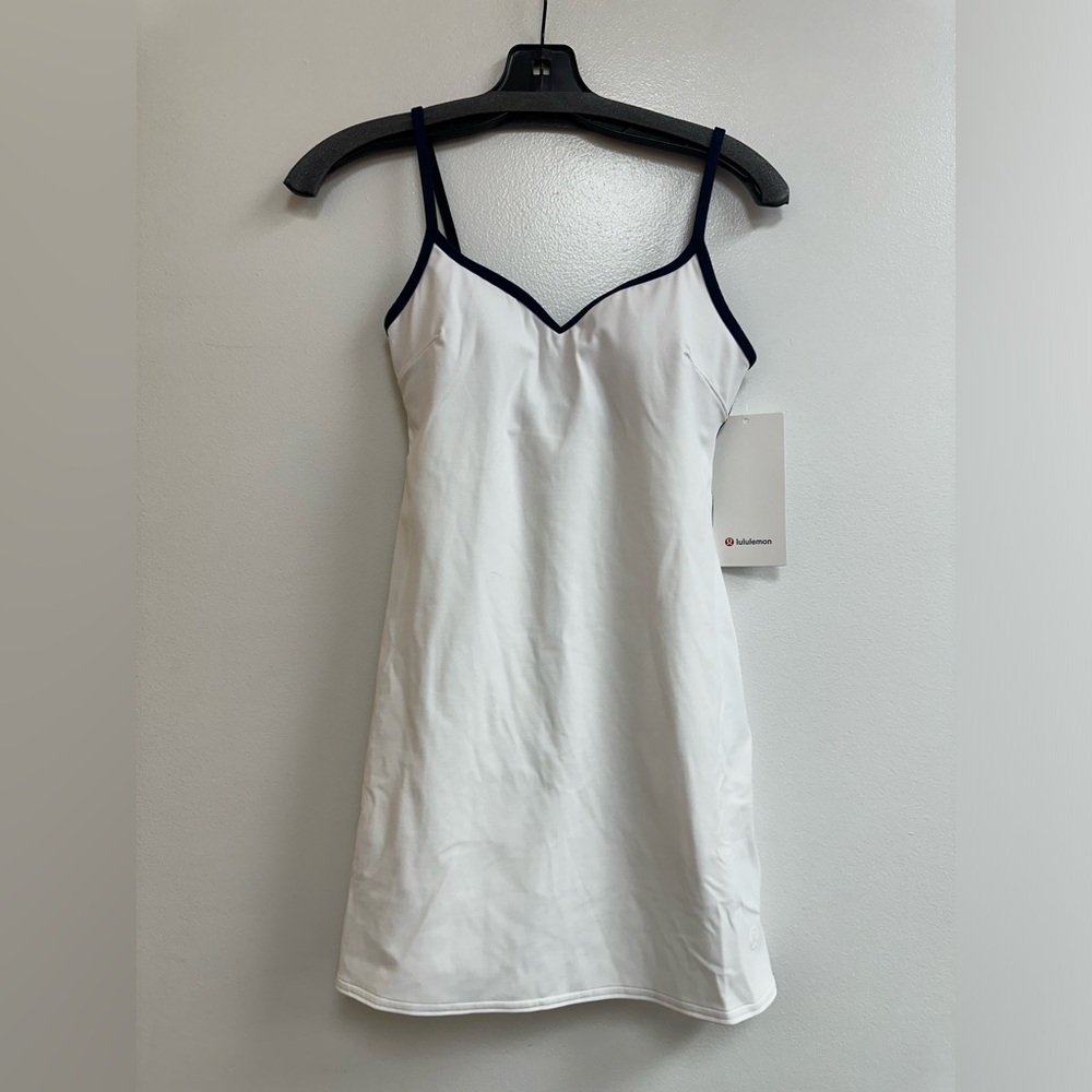 LuluLemon Sweetheart Mini Dress in White/Club Blue
